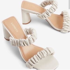 NWOT Express Ruched Double Band Heels